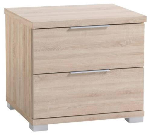 NACHTKÄSTCHEN in Eichefarben  - Eichefarben/Silberfarben, Basics, Holzwerkstoff/Kunststoff (46/43/42cm) - P & B