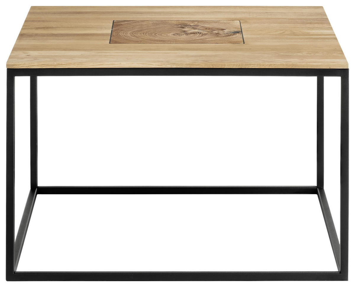 COUCHTISCH 65/65/41,5 cm quadratisch Naturfarben, Schwarz  - Schwarz/Naturfarben, Design, Holz/Metall (65/65/41,5cm) - Johann Jakob