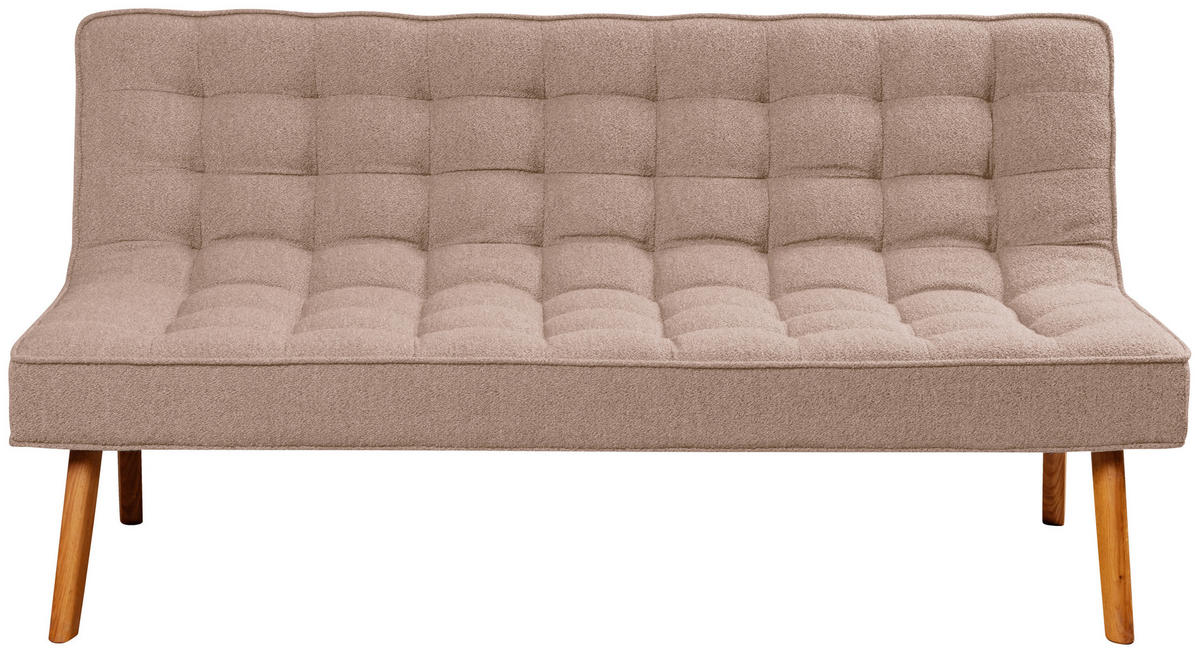SITZBANK 183/90/79 cm Webstoff Beige Eiche vollmassiv  - Eichefarben/Beige, Design, Holz/Textil (183/90/79cm) - Linea Natura
