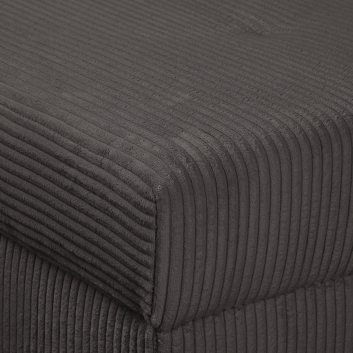 ECKSOFA inkl. Hocker Ariella Dunkelgrau Cord  - Dunkelgrau/Naturfarben, Design, Holz/Textil (231/161cm) - Livetastic