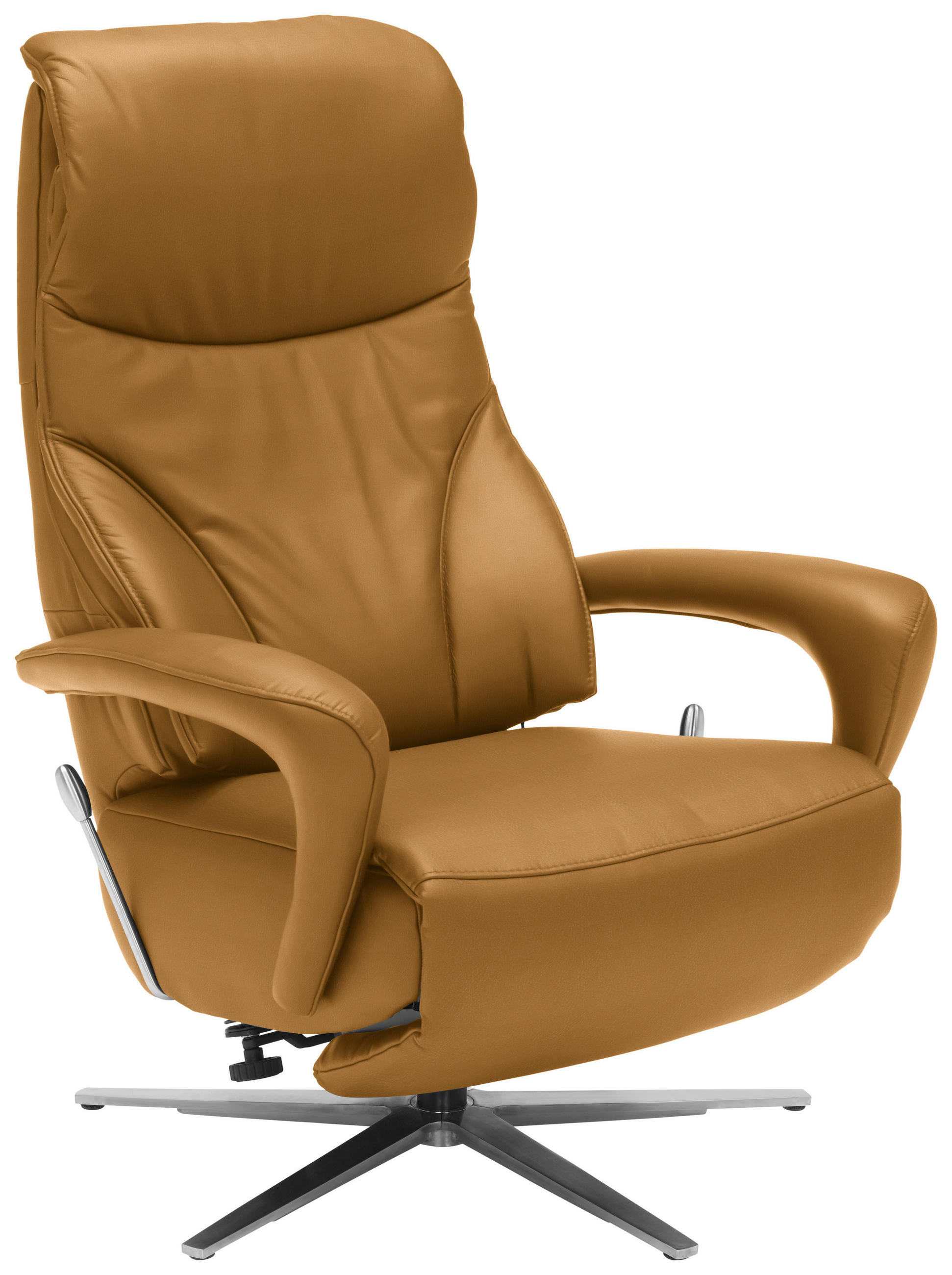RELAXSESSEL in Leder Gelb  - Edelstahlfarben/Gelb, Design, Leder/Metall (75/106/88cm) - Dieter Knoll
