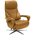 RELAXSESSEL in Leder Gelb  - Edelstahlfarben/Gelb, Design, Leder/Metall (75/106/88cm) - Dieter Knoll