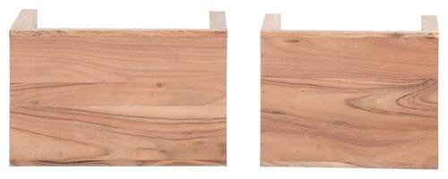 BEISTELLTISCHSET Akazie massiv rechteckig Akaziefarben  - Akaziefarben, LIFESTYLE, Holz (45-55/35/40-45cm) - Landscape