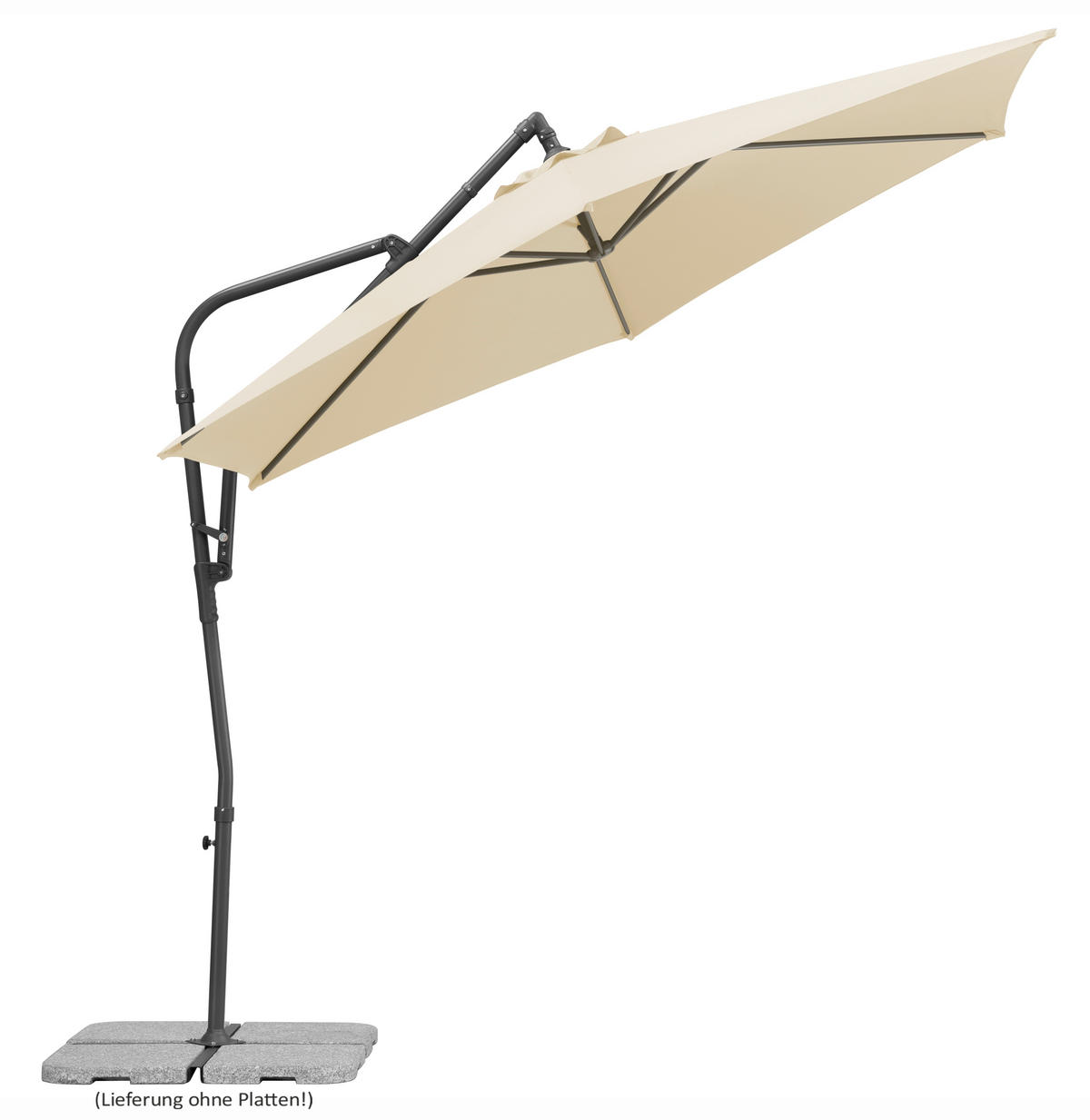 ZÁVESNÝ SLNEČNÍK 278/263/300 cm - prírodná farba/antracitová, Basics, kov/textil (278/263/300cm)