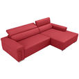 ECKSOFA DUA in Echtleder Rot  293/170 cm  - Chromfarben/Rot, Design, Leder/Metall (293/170cm) - Novel