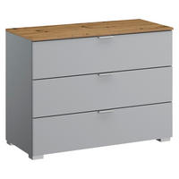 KOMMODE 80/61/42 cm  in Grau, Eichefarben  - Eichefarben/Alufarben, Trend, Holzwerkstoff/Kunststoff (80/61/42cm) - Stylife