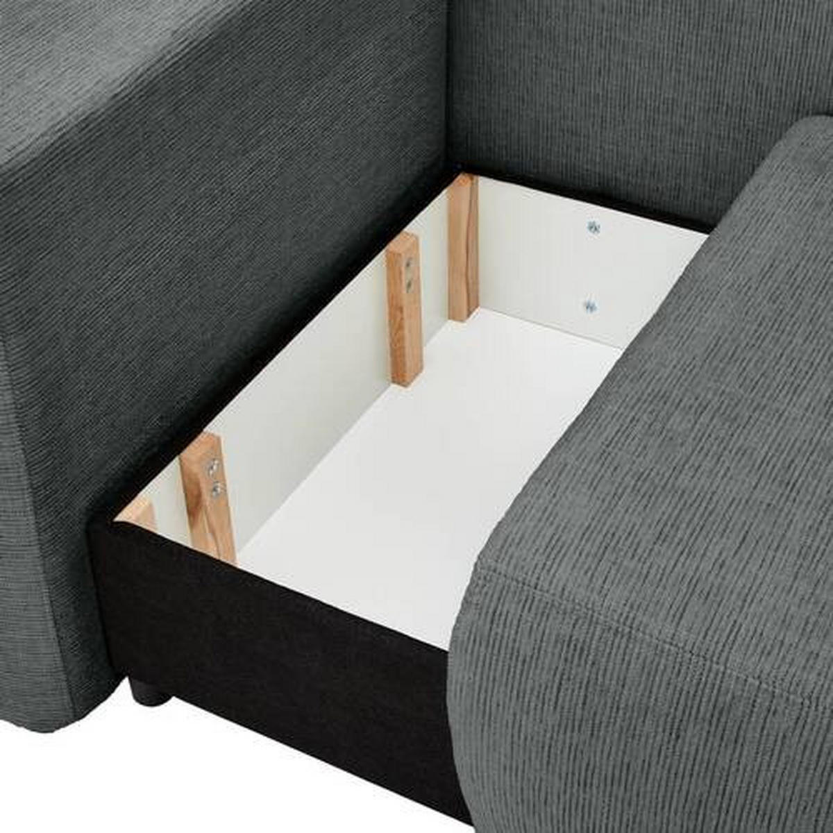 CHAISELONGUE Chenille Grau  - Schwarz/Grau, KONVENTIONELL, Kunststoff/Textil (93/73/171cm) - Carryhome