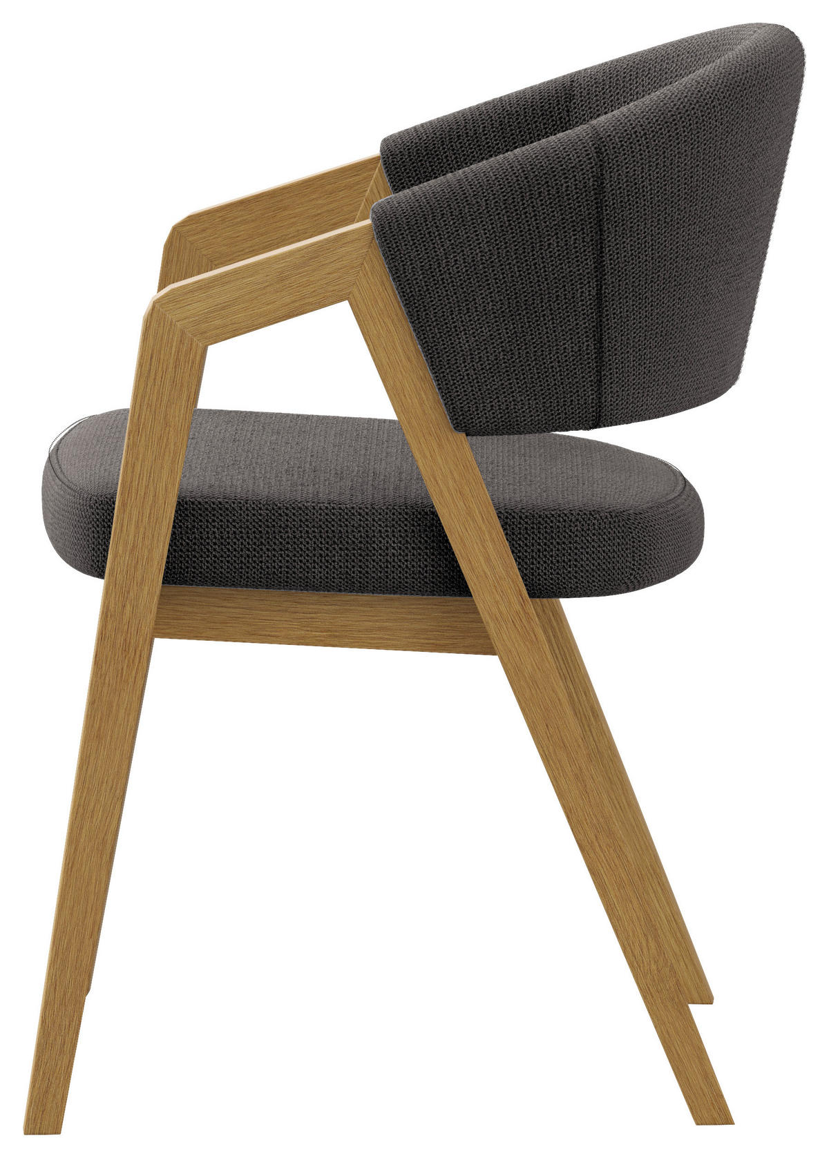 ARMLEHNSTUHL  in Mikrofaser  - Eichefarben/Schwarz, KONVENTIONELL, Holz/Textil (59/96/60cm) - Carryhome