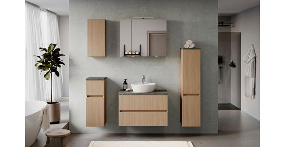 WASCHTISCHKOMBI 80 cm  - Eichefarben/Weiß, KONVENTIONELL, Keramik/Holzwerkstoff (80cm) - Xora