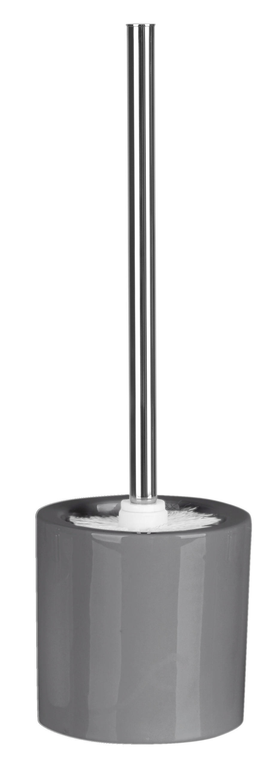 WC-BÜRSTENGARNITUR - Chromfarben/Grau, Basics, Keramik/Kunststoff (12/38cm) - Sadena