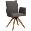 ARMLEHNSTUHL  in Lederlook  - Eichefarben/Dunkelgrau, Konventionell, Holz/Textil (64/91/61cm) - Moderano