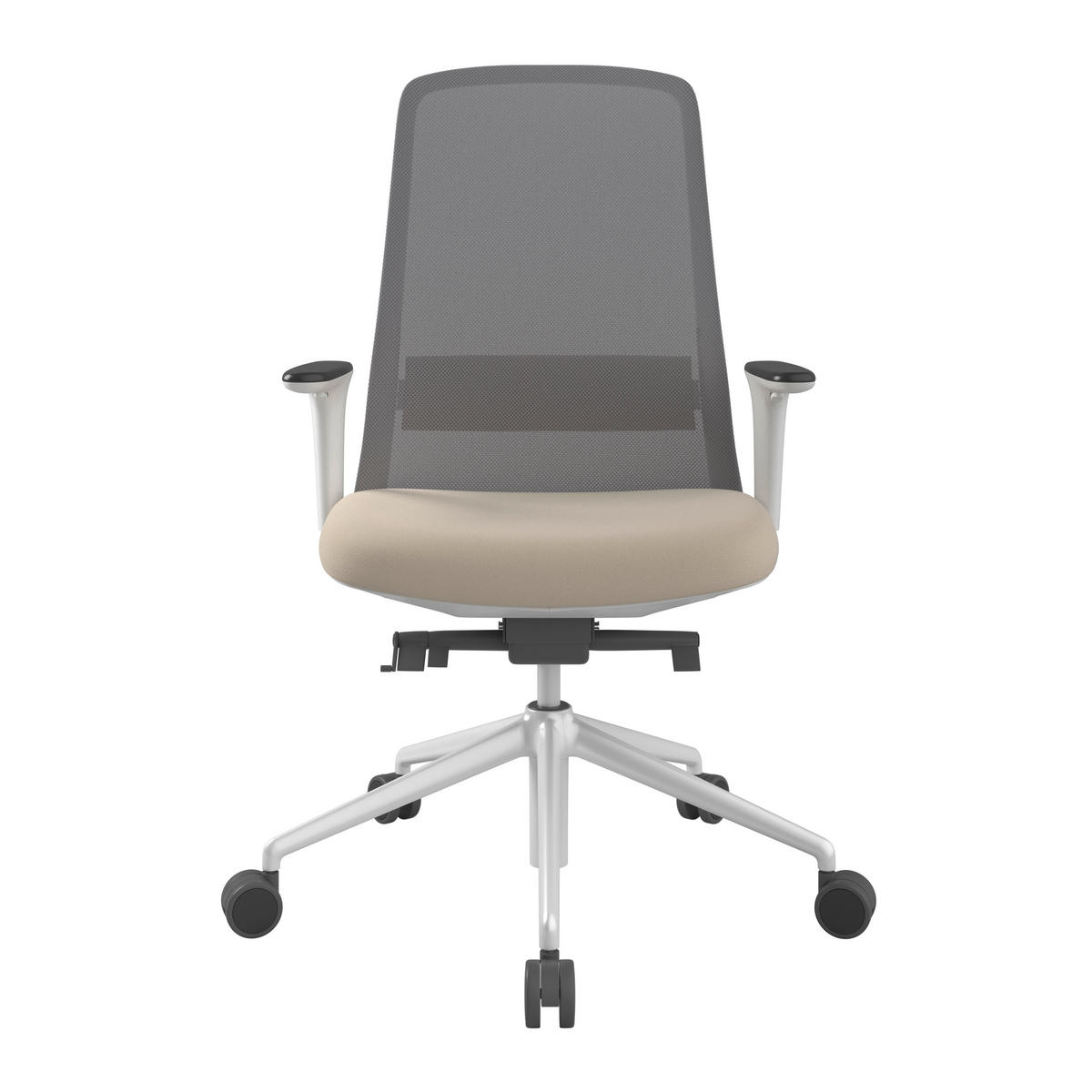 DREHSTUHL Grau, Weiß, Beige  - Beige/Weiß, MODERN, Kunststoff/Textil (70/103-115/70cm)