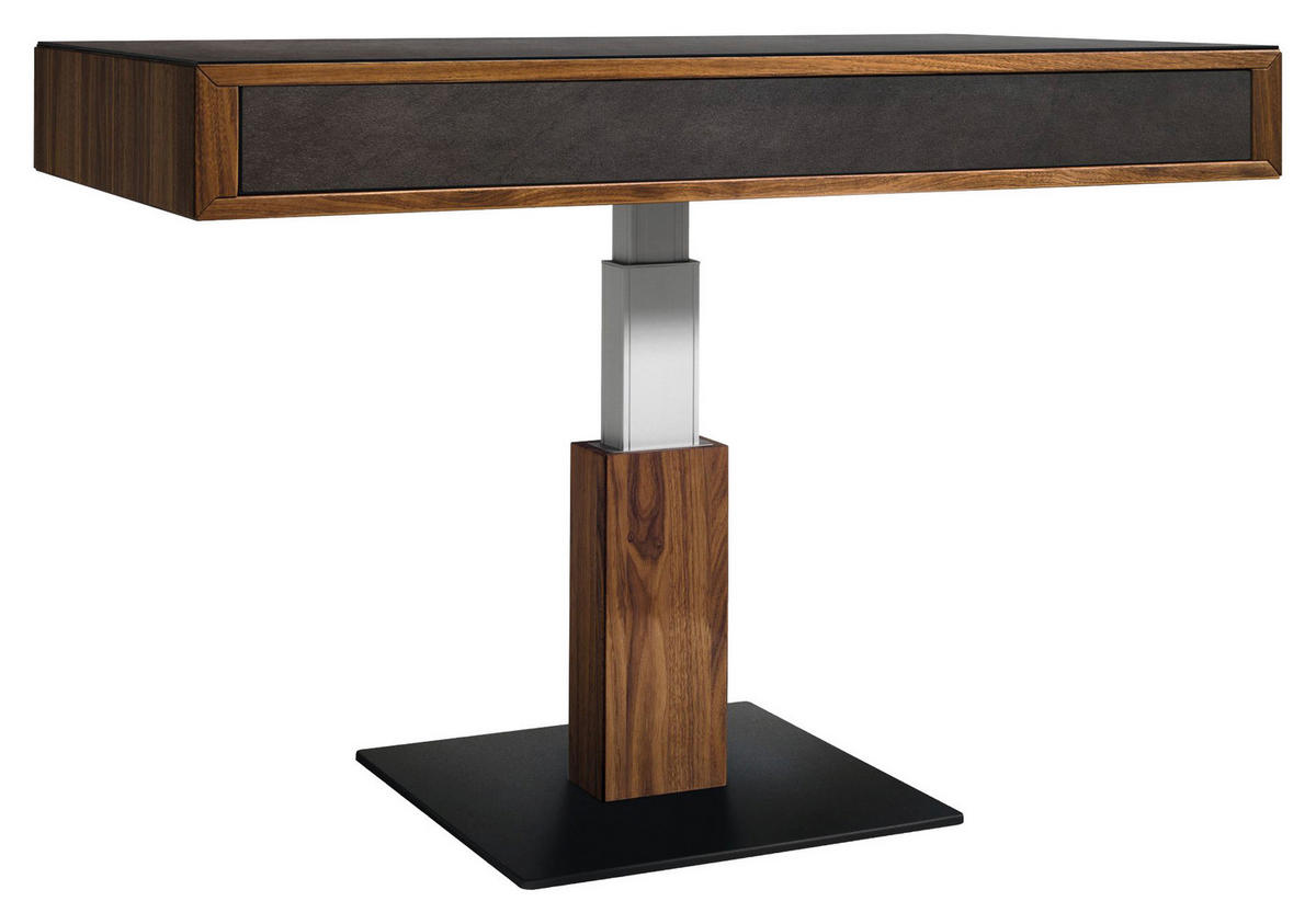 COUCHTISCH in Holz, Keramik 100/60/39,5 cm  - Nussbaumfarben/Schwarz, Design, Holz/Keramik (100/60/39,5cm) - Team 7