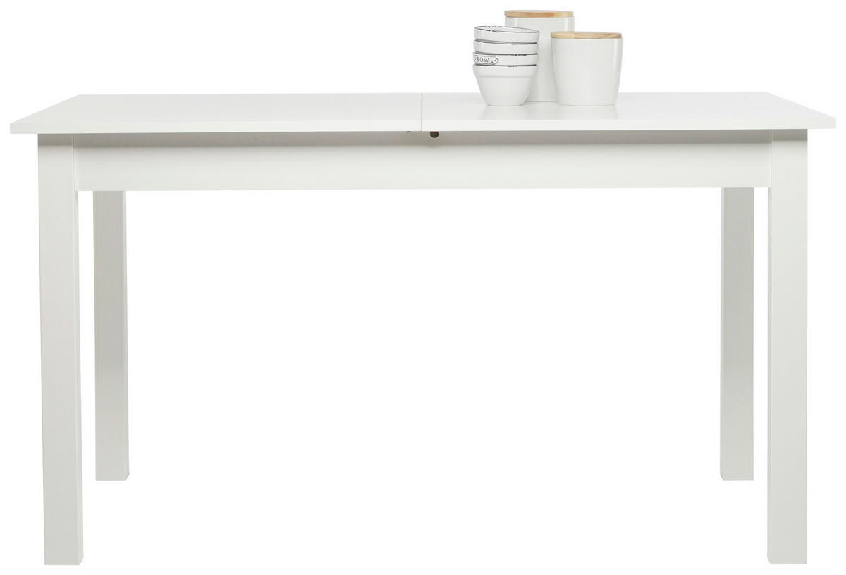 MASĂ din material pe bază de lemn 140/80/76,5 cm   - alb, Design, material pe bază de lemn (140/80/76,5cm) - MID.YOU