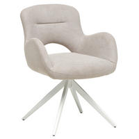 ARMLEHNSTUHL  in Eisen Webstoff  - Beige/Weiß, MODERN, Holz/Textil (62/84/62cm) - Livetastic