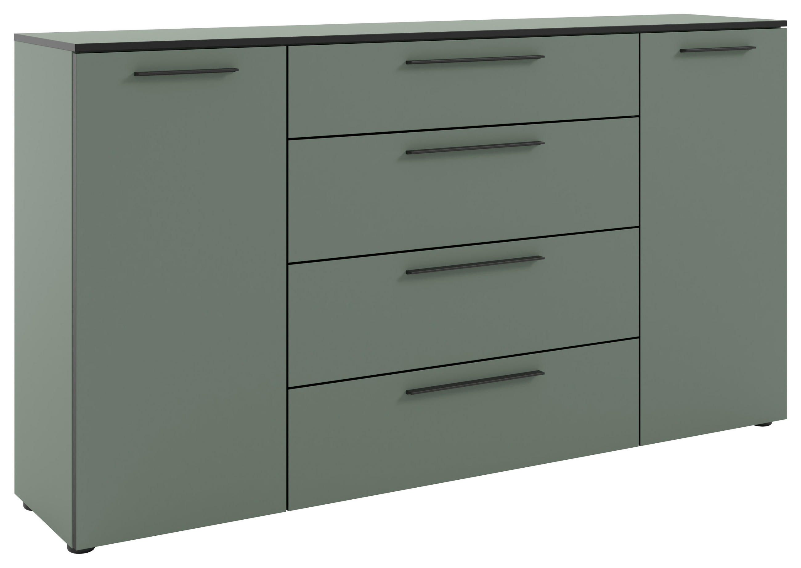 SIDEBOARD Soul  in 180/99,8/40 cm  - Schilfgrün/Schwarz, MODERN, Holzwerkstoff/Kunststoff (180/99,8/40cm)