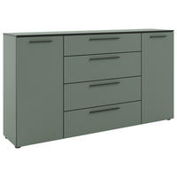 SIDEBOARD Soul  in 180/99,8/40 cm  - Schilfgrün/Schwarz, MODERN, Holzwerkstoff/Kunststoff (180/99,8/40cm)