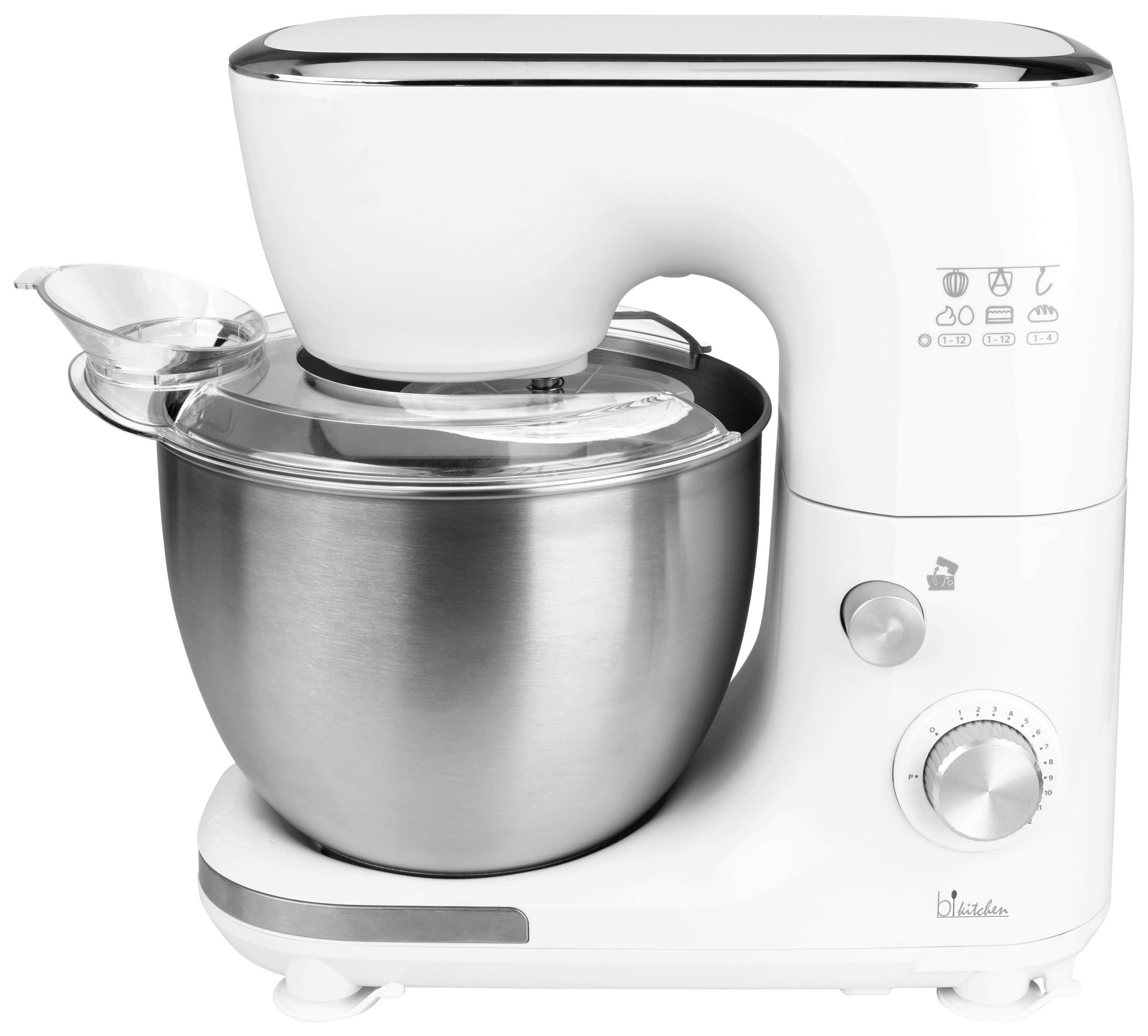 KÜCHENMASCHINE MIX 800  - Edelstahlfarben/Weiß, KONVENTIONELL, Kunststoff/Metall (17,5/34,2/34,5cm) - Bikitchen