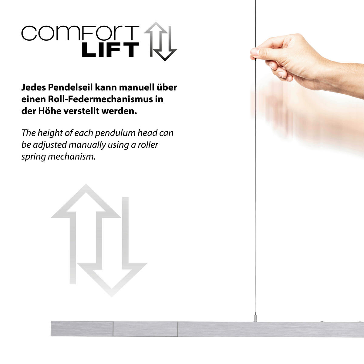 LED-HÄNGELEUCHTE 179/55/150 cm   - Alufarben, Design, Kunststoff/Metall (179/55/150cm) - Paul Neuhaus
