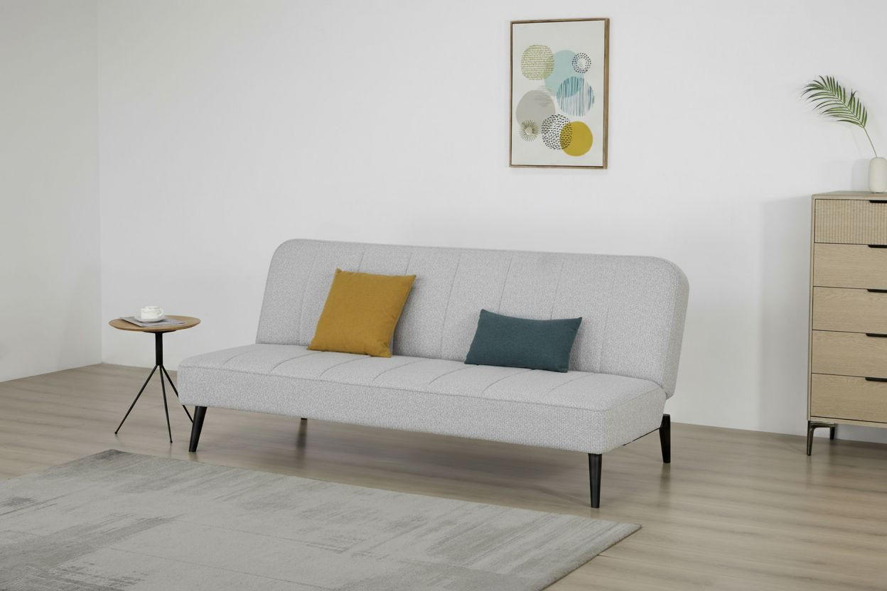 SCHLAFSOFA Frottier Grau  - Schwarz/Grau, Design, Holz/Textil (192/82/90cm) - Livetastic
