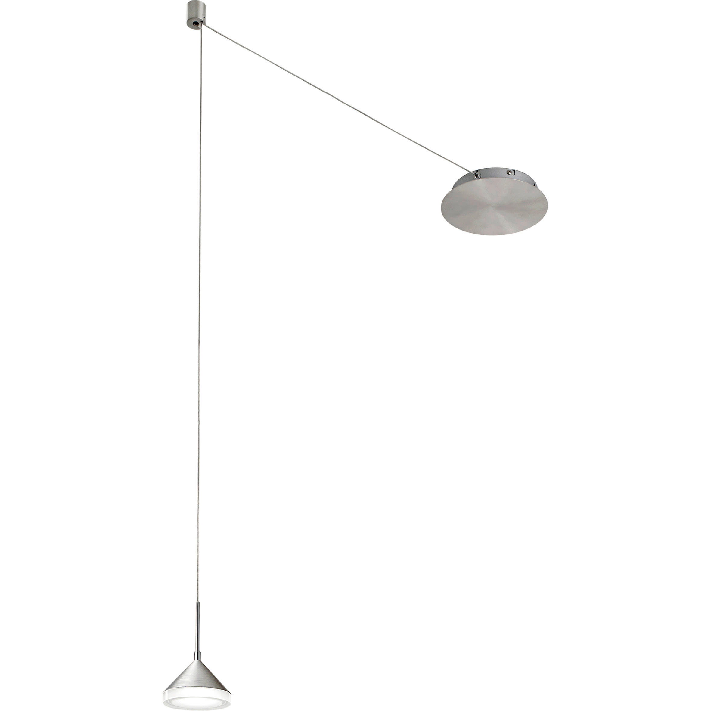 LED-PENDELLEUCHTE 20/350 cm  - Alufarben, Design, Metall (20/350cm) - Fabas Luce