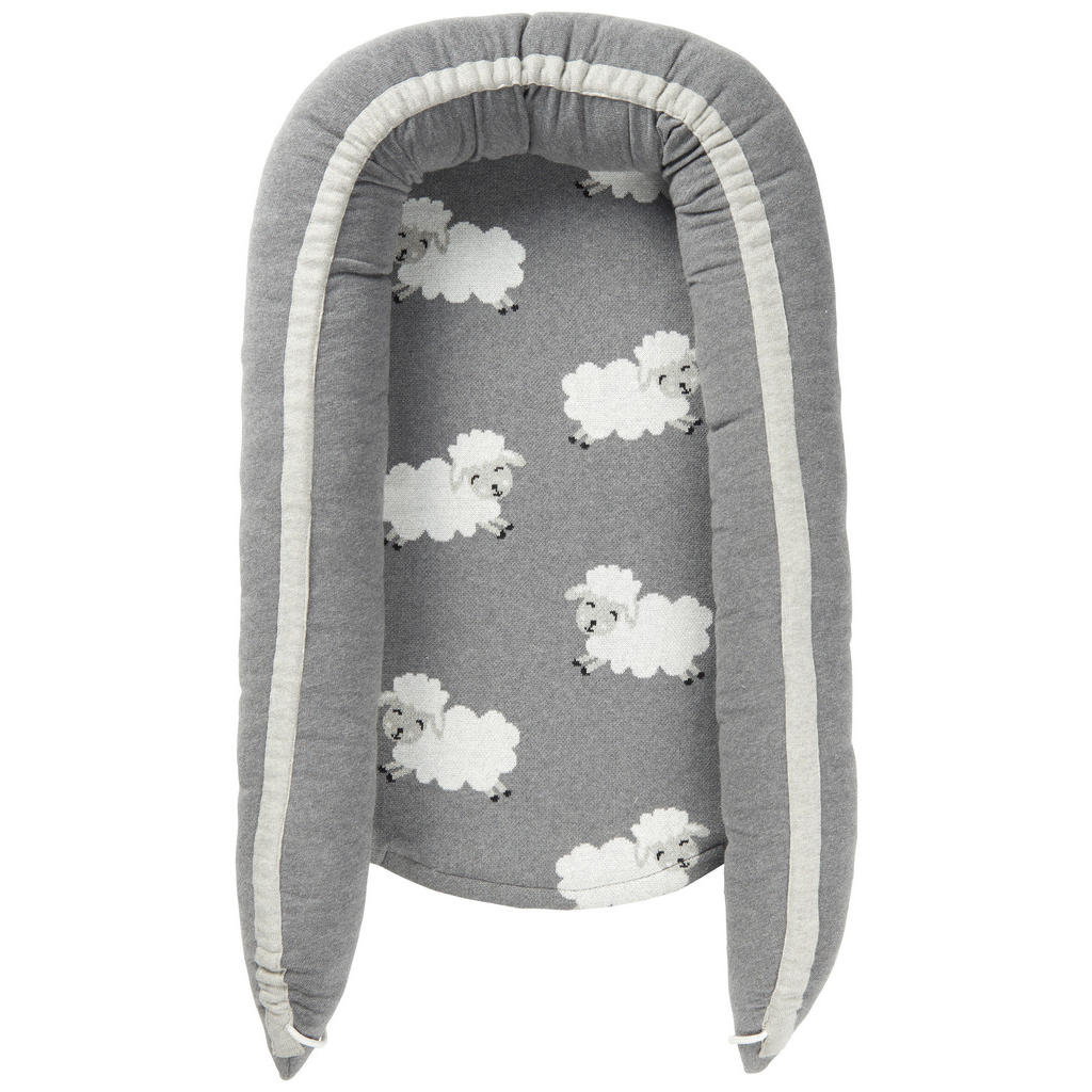 Thumbnail - Avelia Kuschelnest Sheep, Creme, Grau, Textil, Schaf, Füllung: Polyester, 50x90 cm, Oeko-Tex® Standard 100, Schlafen, Ba...