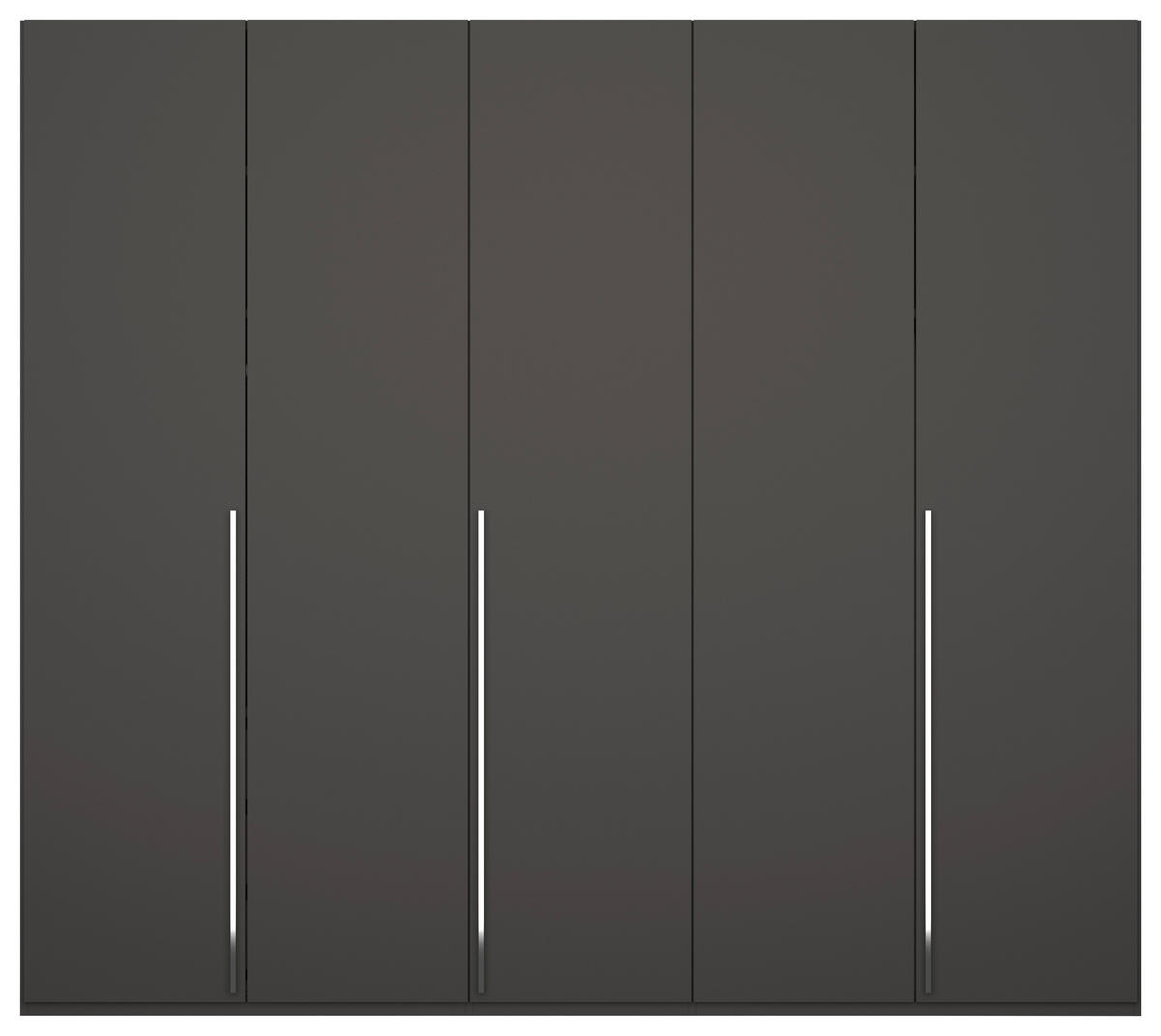 DREHTÜRENSCHRANK 251/223/60 cm 5-türig Graphitfarben  - Chromfarben/Graphitfarben, Design, Holzwerkstoff/Metall (251/223/60cm) - home24
