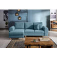 ECKSOFA in Webstoff Blau  - Blau/Naturfarben, KONVENTIONELL, Holz/Textil (145/250cm) - Carryhome