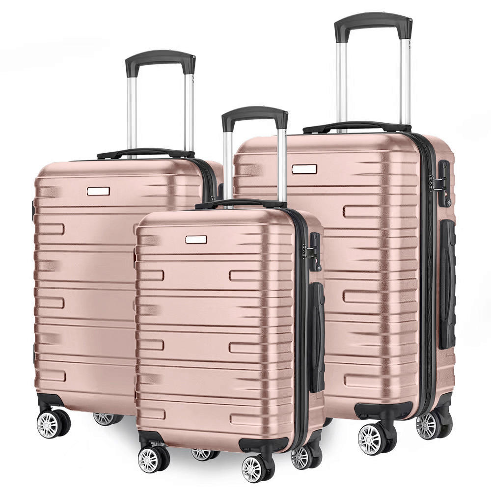 REISEKOFFERSET Rosa 3-teilig  - Rosa, Basics, Kunststoff/Textil - Novel