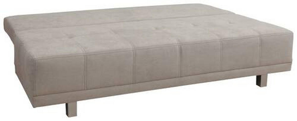 SCHLAFSOFA  mit Schlafen auf Sitzhöhe, Rücken echt Samt Beige  - Chromfarben/Beige, Design, Kunststoff/Textil (194/77/89cm) - MID.YOU