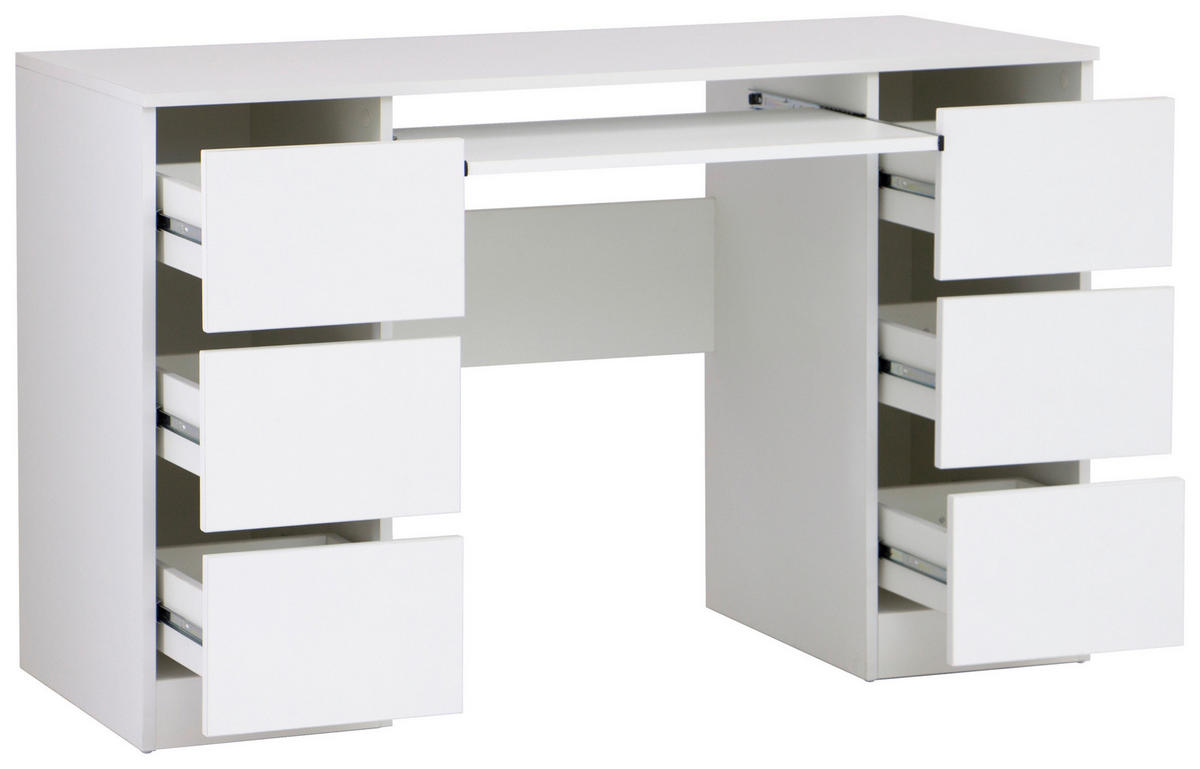 SCHREIBTISCH  in Weiß  - Weiß, MODERN, Holzwerkstoff (120/76/51cm) - MID.YOU