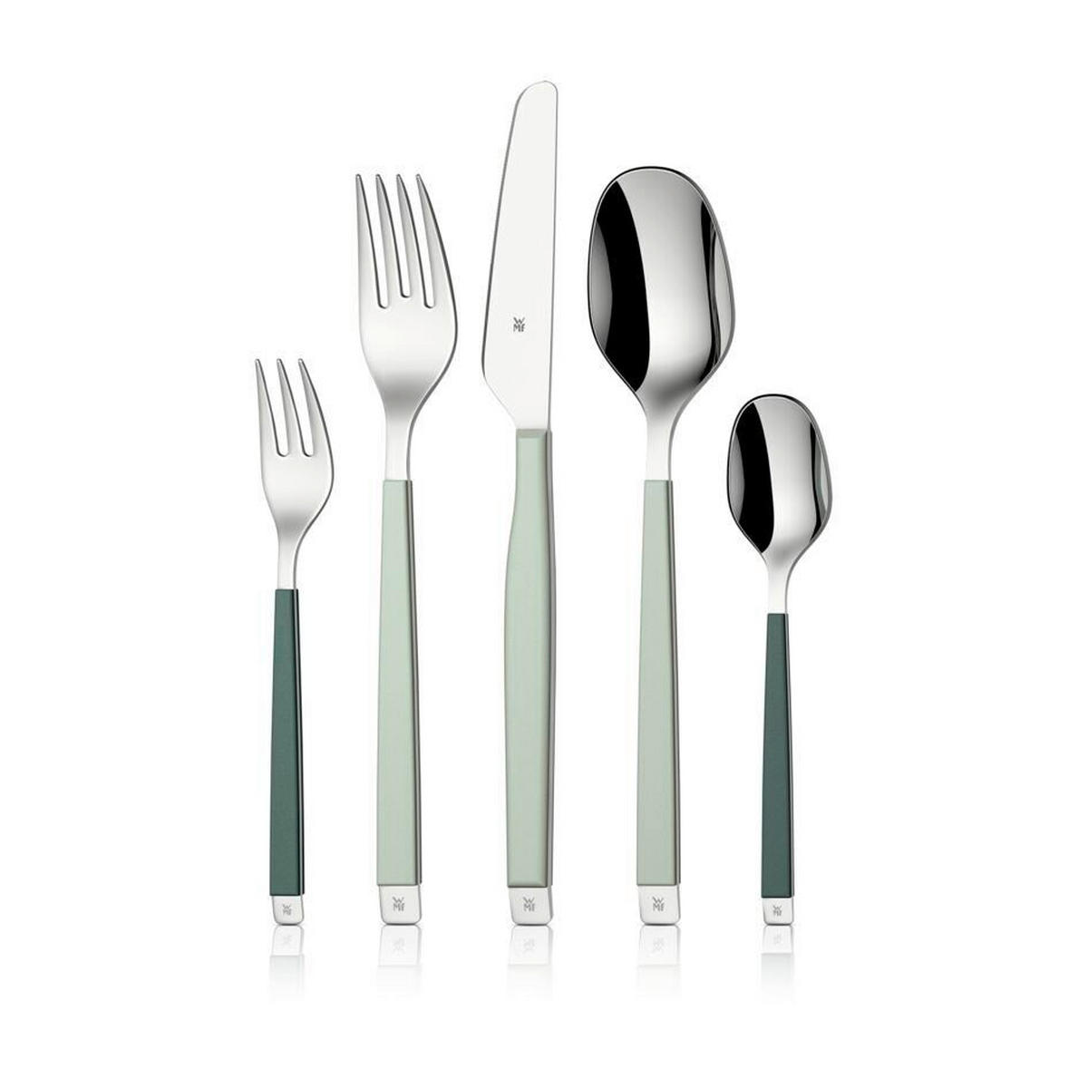 BESTECKSET Emotion 30-teilig Edelstahl  für 6 Personen  - Salbeigrün, Basics, Metall (12,5/12,5/25cm) - WMF