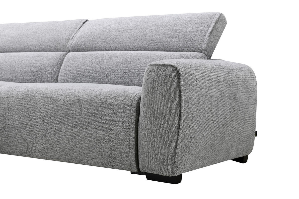 ECKSOFA Hellgrau Mikrofaser  - Hellgrau/Schwarz, Design, Textil/Metall (172/256cm) - Carryhome