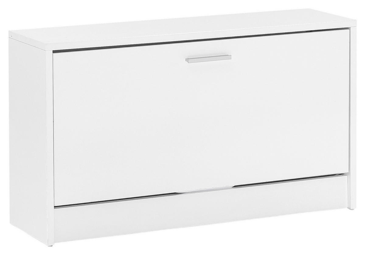 SCHUHKIPPER  in 80/47/24 cm  - Silberfarben/Weiß, KONVENTIONELL, Holzwerkstoff/Metall (80/47/24cm) - MID.YOU