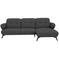 ECKSOFA Flachgewebe Anthrazit  - Anthrazit/Schwarz, Design, Textil/Metall (282/189cm) - Novel