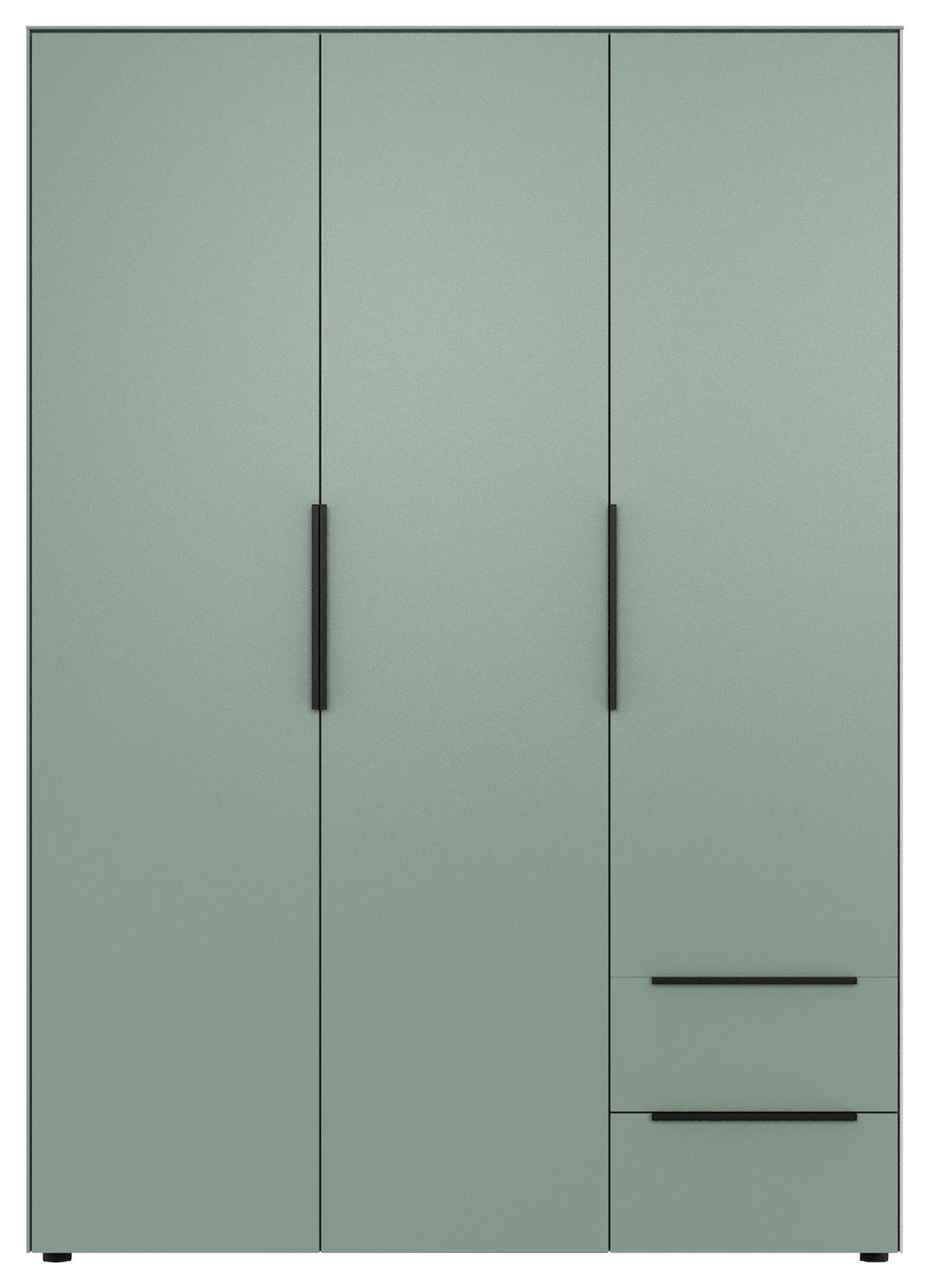 DREHTÜRENSCHRANK Salbeigrün 3 Tür(en)  - Salbeigrün/Schwarz, Design, Holzwerkstoff/Metall (150/212/55cm) - Lomoco