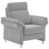 FERNSEHSESSEL  mit Relaxfunktion Flachgewebe Hellgrau  - Hellgrau/Alufarben, MODERN, Textil/Metall (96/103/89cm) - Pure Home Comfort