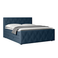 BOXSPRING-ÁGY 180/200 cm  kék  - kék, Modern, műanyag/textil (180/200cm) - Livetastic