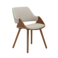 ARMLEHNSTUHL   Leinenoptik  - Beige/Walnussfarben, Modern, Holz/Textil (51/79,5/57cm) - home24