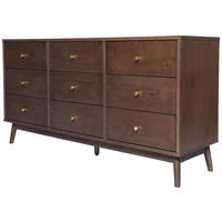 KOMMODE , 160/99/40 cm, 8 Schublade(n)  - Messingfarben/Walnussfarben, Design, Holz/Holzwerkstoff (160/99/40cm) - MID.YOU