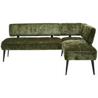 HÖRNBÄNK 212/162 cm  i olivgrön  - olivgrön/svart, Modern, metall/textil (212/162cm) - Welnova