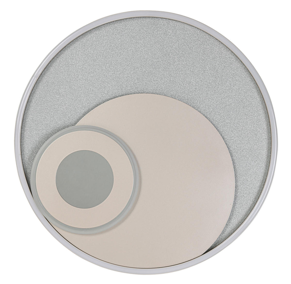 LED-DECKENLEUCHTE 50/5 cm  - Champagner/Silberfarben, Design, Kunststoff/Metall (50/5cm) - Novel