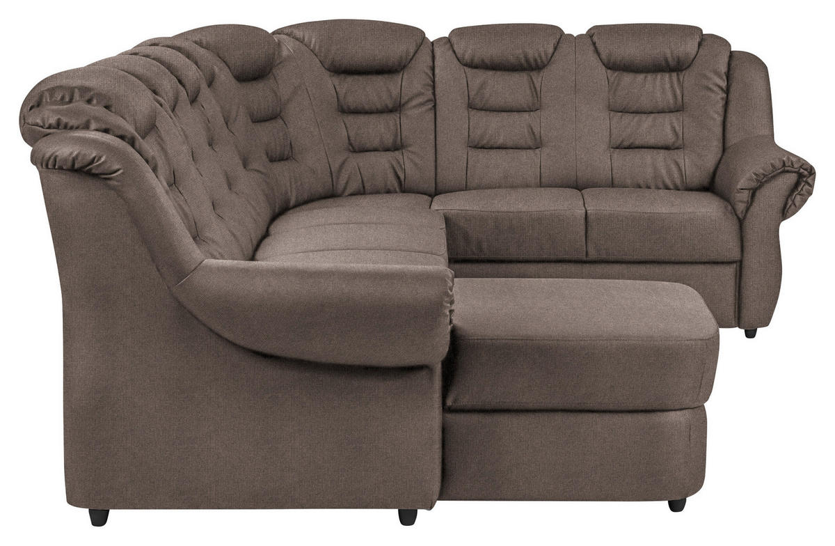 WOHNLANDSCHAFT in Chenille Taupe  - Taupe/Schwarz, Konventionell, Kunststoff/Textil (165/333/216cm) - Livetastic