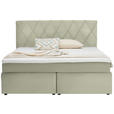 BOXSPRINGBETT 180/200 cm  in Creme  - Creme/Schwarz, Design, Kunststoff/Textil (180/200cm) - Xora