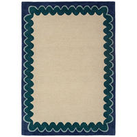 WOLLTEPPICH 160/230 cm Wiggle Petrol rechteckig  - Petrol, Basics, Textil (160/230cm) - Flair Rugs