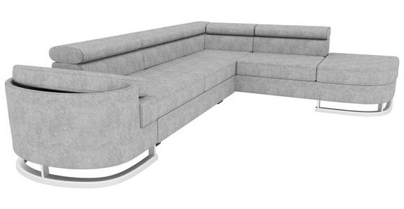 ECKSOFA in Lederlook Hellgrau  - Chromfarben/Hellgrau, KONVENTIONELL, Textil/Metall (278/224cm) - Carryhome