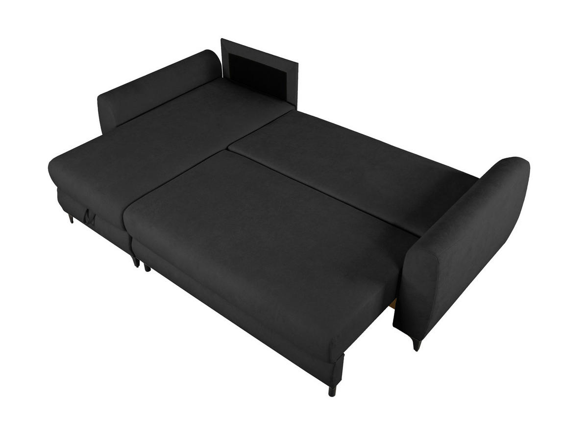 ECKSOFA Moli Anthrazit Bouclé  - Anthrazit/Schwarz, Design, Textil/Metall (236/148cm) - MID.YOU