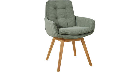 ARMLEHNSTUHL  Stoffauswahl, Typenauswahl, Gestellauswahl Cord  - Olivgrün, Design, Holz/Textil (63/90/69cm) - Johann Jakob