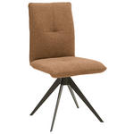 STUHL , Lederauswahl, Stoffauswahl, Typenauswahl, Gestellauswahl , Flachgewebe  - Cognac/Schwarz, Design, Textil/Metall (46/91/62cm) - Dieter Knoll