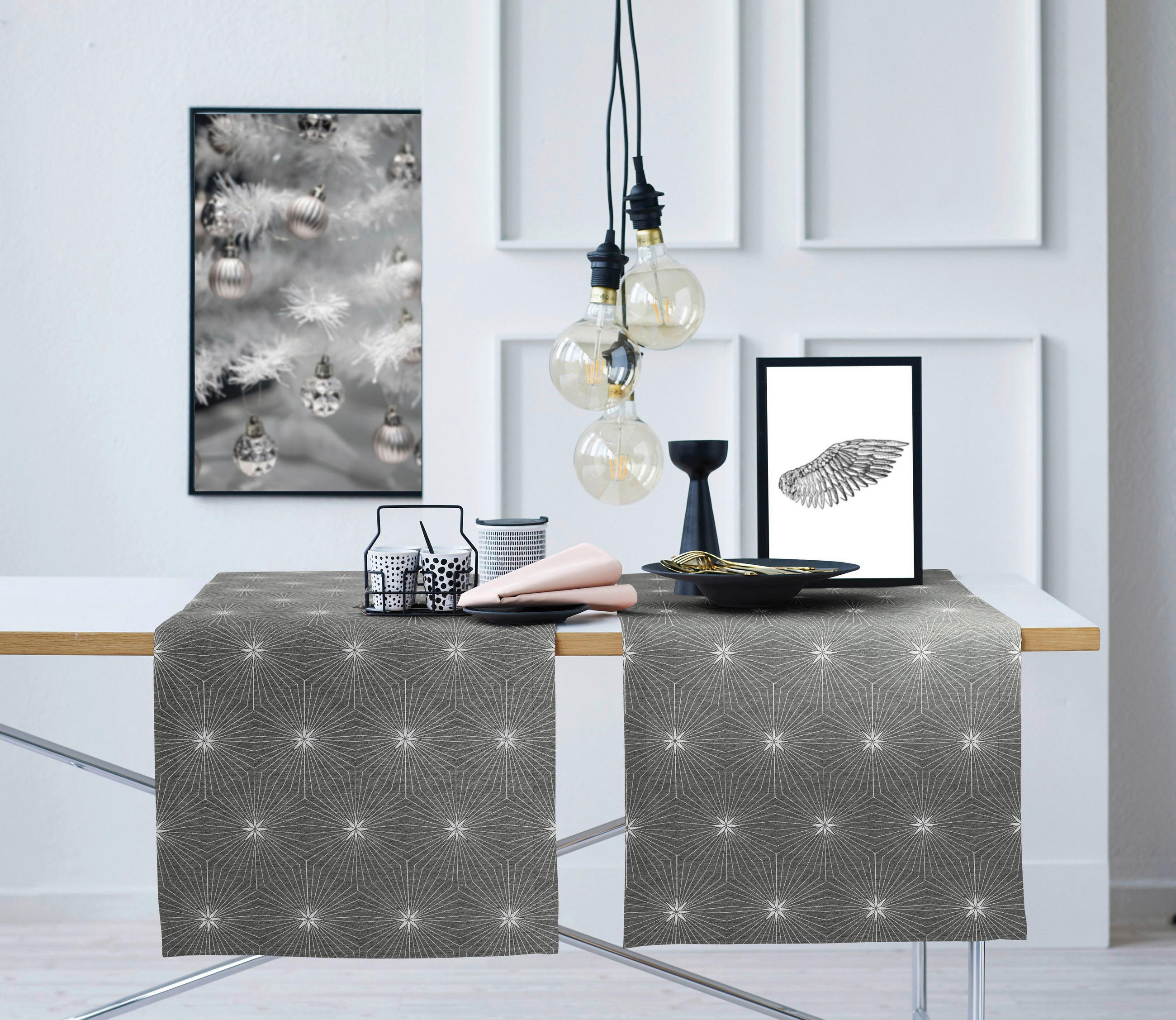 TISCHLÄUFER Christmas Glam 48/140 cm - Anthrazit, Basics, Textil (48/140cm) - X-Mas